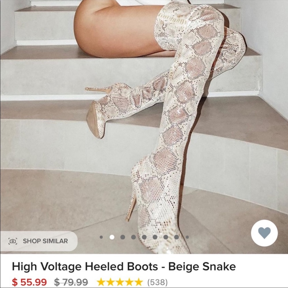 Snakeskin Thigh High Boots